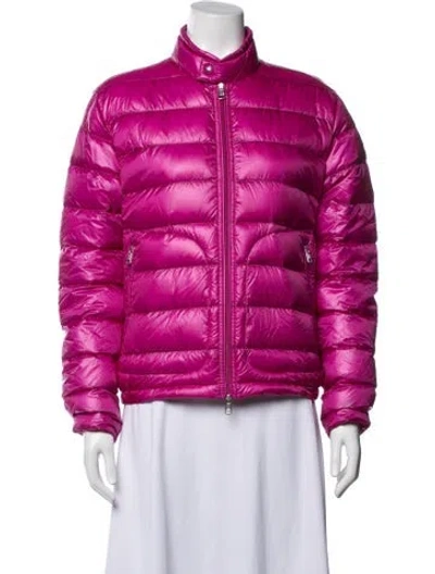Pre-owned Moncler Nylon Down Jacket In Pink