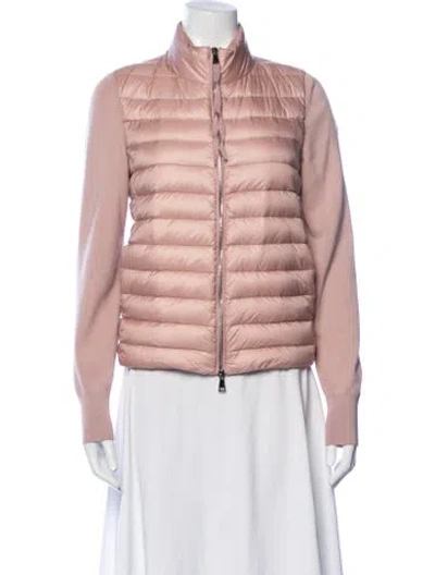 Pre-owned Moncler Nylon Down Jacket In Pink
