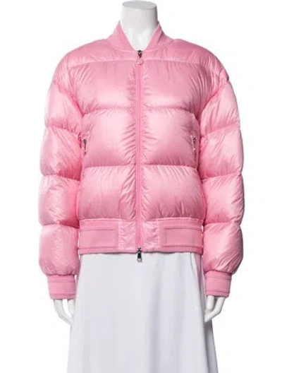 Pre-owned Moncler Nylon Down Jacket In Pink