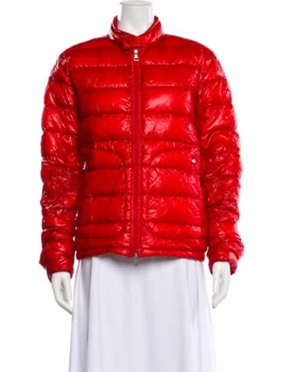 Pre-owned Moncler Nylon Down Jacket In Red