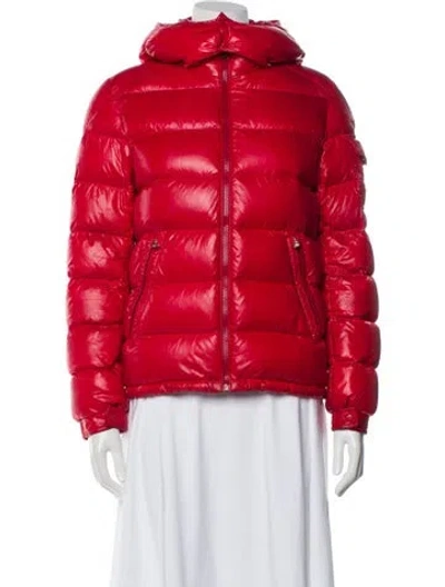 Pre-owned Moncler Nylon Down Jacket In Red