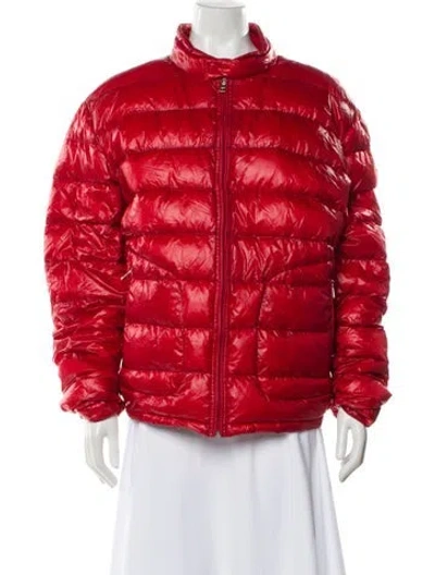 Pre-owned Moncler Nylon Down Jacket In Red