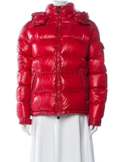 Pre-owned Moncler Nylon Down Jacket In Red