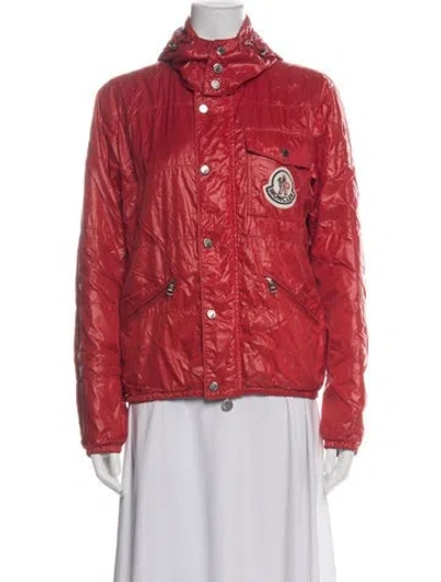 Pre-owned Moncler Nylon Down Jacket In Red