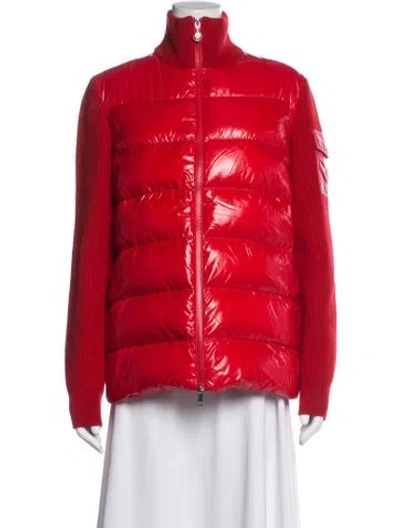 Pre-owned Moncler Nylon Down Jacket In Red