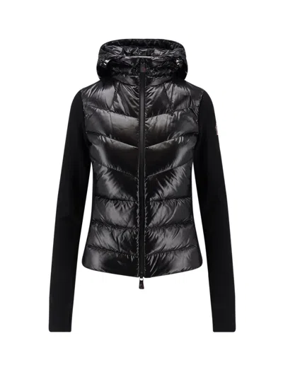 MONCLER NYLON DOWN JACKET WITH FLEECE INSERTS