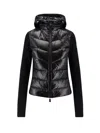 Moncler Nylon Down Jacket With Fleece Inserts In Black