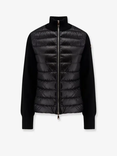 Moncler Nylon Down Jacket With Virgin Wool Inserts In Multi