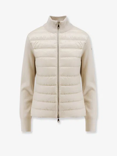 MONCLER NYLON DOWN JACKET WITH VIRGIN WOOL INSERTS