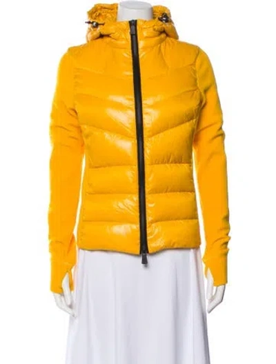 Pre-owned Moncler Nylon Down Jacket In Yellow