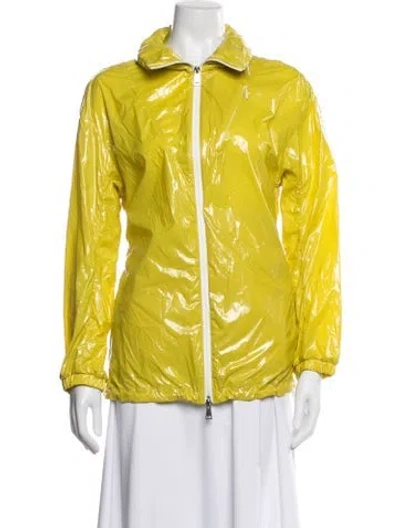 Pre-owned Moncler Nylon Down Jacket In Yellow