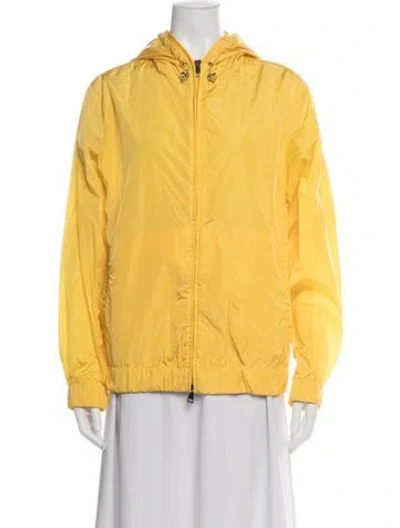 Pre-owned Moncler Nylon Down Jacket In Yellow