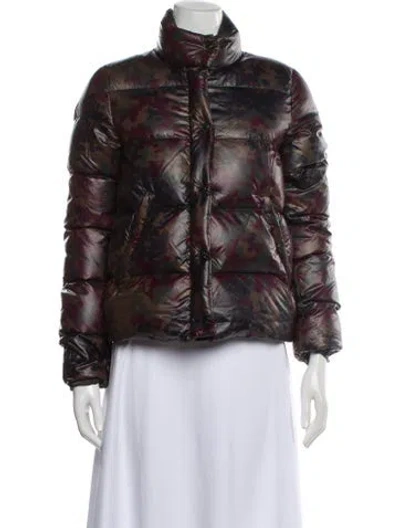 Pre-owned Moncler Nylon Faux Fur Jacket In Multi