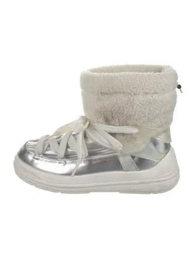 Pre-owned Moncler Nylon Faux Fur Trim Boots