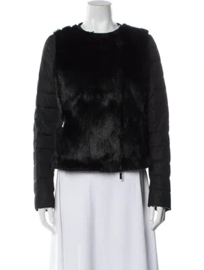 Pre-owned Moncler Nylon Fur Jacket In Black