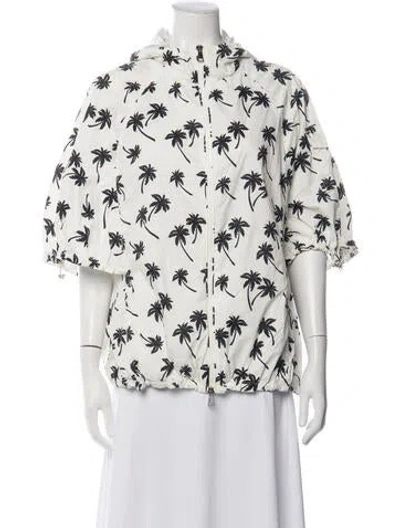 Pre-owned Moncler Nylon Graphic Print Jacket In White