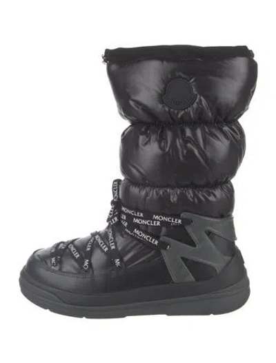 Pre-owned Moncler Nylon Graphic Print Snow Boots In Black