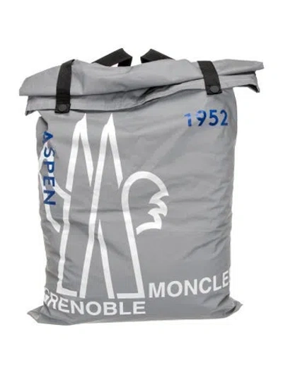 Pre-owned Moncler Nylon Grenoble Aspen 1952 Reflective Backpack In Gray