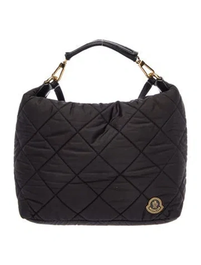 Pre-owned Moncler Nylon Hobo In Black