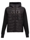 Moncler Nylon Hooded Cardigan In Black