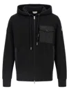 Moncler Kapuzenpullover Mit Nyloneinsatz In Black