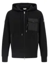 Moncler Kapuzenpullover Mit Nyloneinsatz In Black