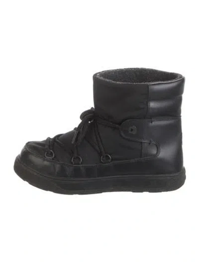 Pre-owned Moncler Nylon Lace-up Boots In Black