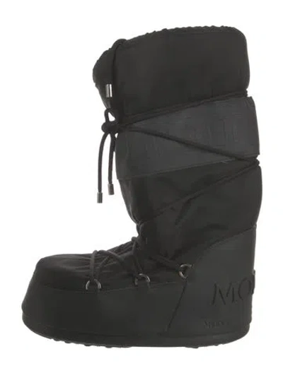 Pre-owned Moncler Nylon Lace-up Boots In Black