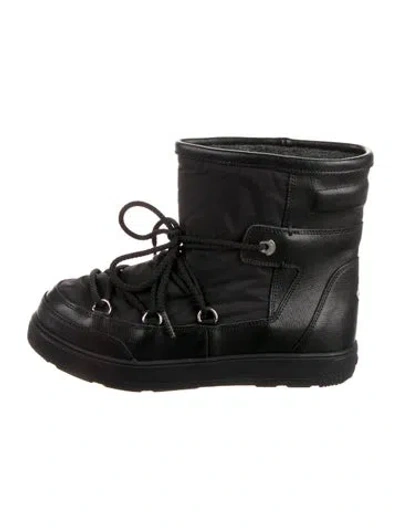 Pre-owned Moncler Nylon Lace-up Boots In Black
