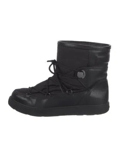 Pre-owned Moncler Nylon Lace-up Boots In Black