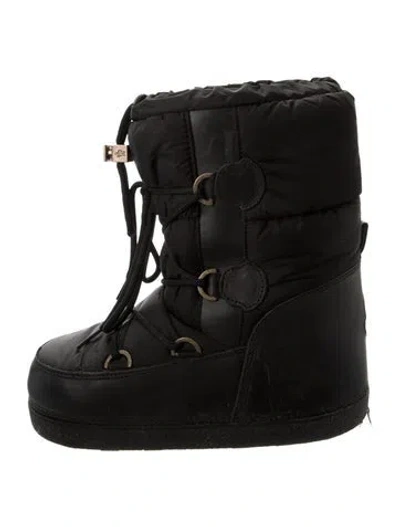 Pre-owned Moncler Nylon Lace-up Boots In Black