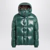 Moncler Parana Glossy Hooded Short Down Jacket Clothing In Green