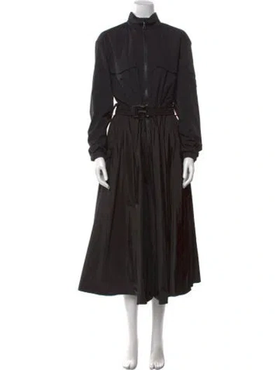 Pre-owned Moncler Nylon Long Dress In Black