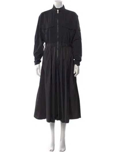 Pre-owned Moncler Nylon Long Dress In Black
