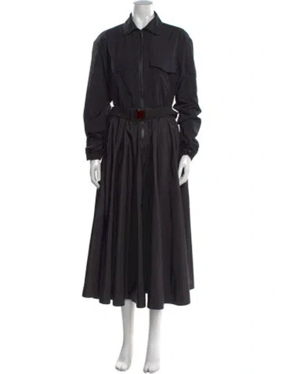 Pre-owned Moncler Nylon Long Dress In Black