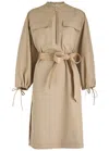 Moncler Nylon Midi Dress In Beige