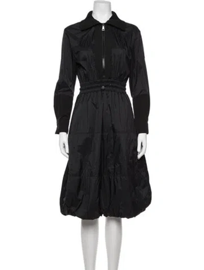 Pre-owned Moncler Nylon Midi Length Dress In Blue
