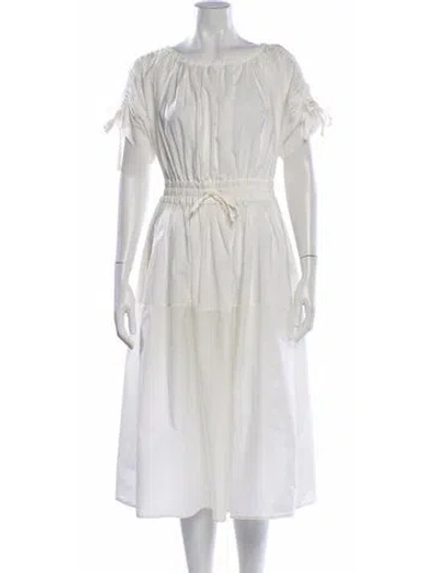 Pre-owned Moncler Nylon Midi Length Dress In Neutral