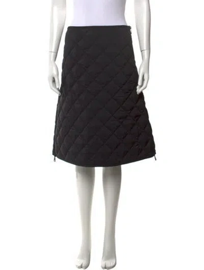 Pre-owned Moncler Nylon Midi Length Skirt In Black