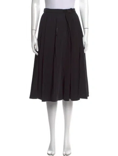 Pre-owned Moncler Nylon Midi Length Skirt In Black