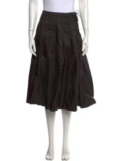 Pre-owned Moncler Nylon Midi Length Skirt In Black