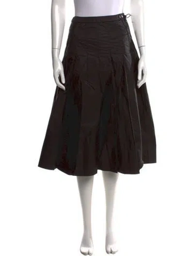 Pre-owned Moncler Nylon Midi Length Skirt In Black