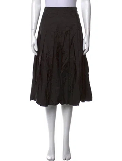 Pre-owned Moncler Nylon Midi Length Skirt In Black