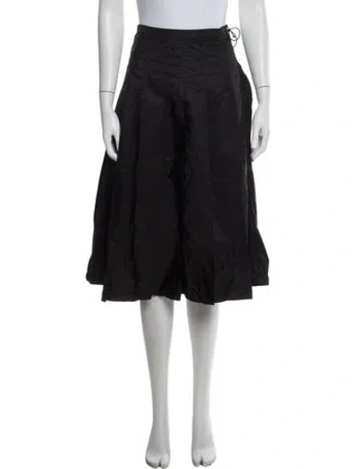 Pre-owned Moncler Nylon Midi Length Skirt In Black