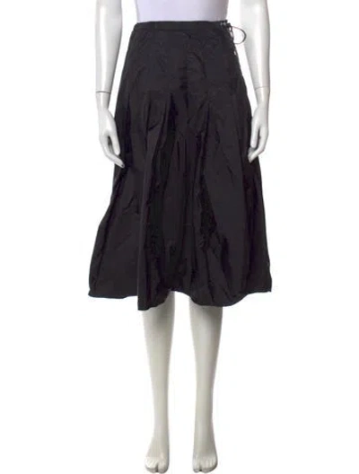 Pre-owned Moncler Nylon Midi Length Skirt In Black