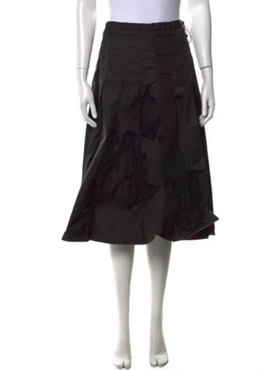 Pre-owned Moncler Nylon Midi Length Skirt W/ Tags In Black