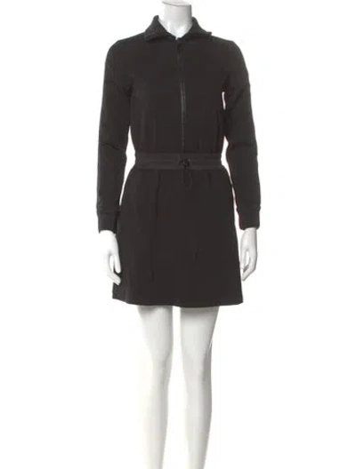 Pre-owned Moncler Nylon Mini Dress In Black