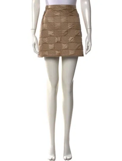 Pre-owned Moncler Nylon Mini Skirt In Brown