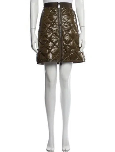 Pre-owned Moncler Nylon Mini Skirt In Green