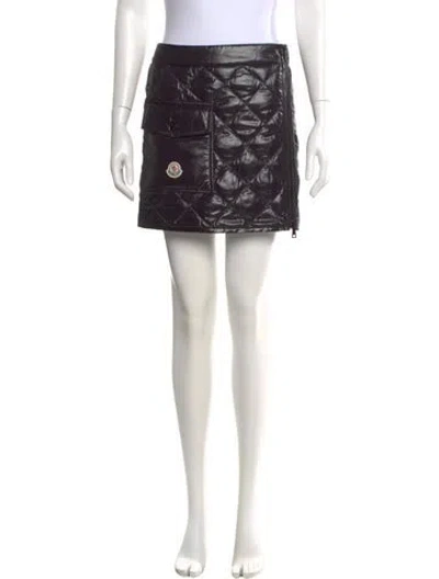 Pre-owned Moncler Nylon Mini Skirt W/ Tags In Black